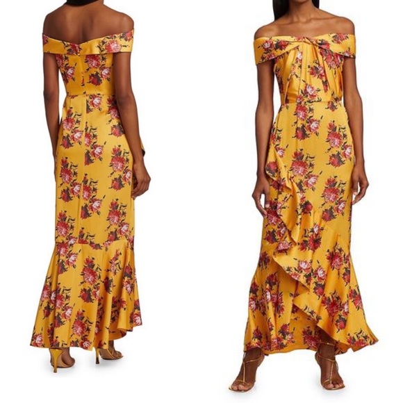 THEIA Rylee Floral Off Shoulder Dress - Picture 10 of 10